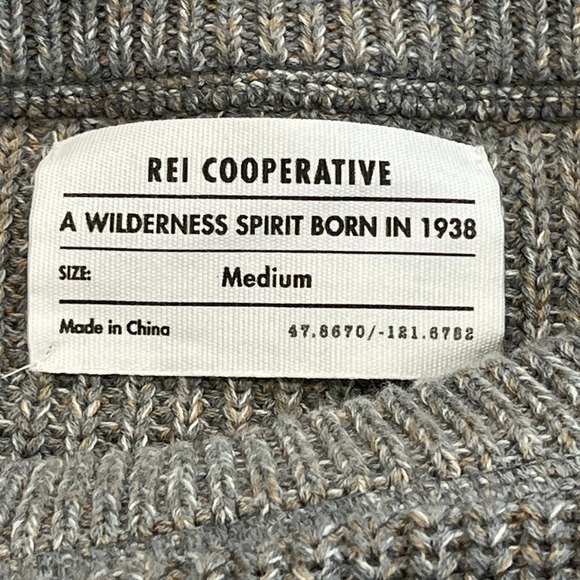 REI Cooperative Wallace Lake Sweater Womens Medium Organic Cotton Heathered - Picture 6 of 8